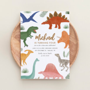 Invitación a la fiesta de cumpleaños de Dinosaur