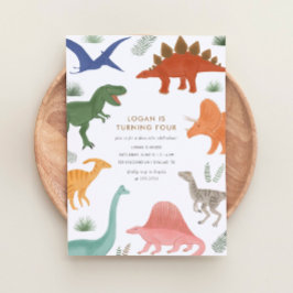 Invitación a la fiesta de cumpleaños de Dinosaur