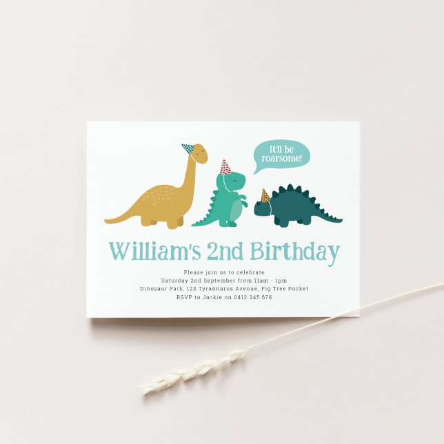 Invitación a la fiesta de cumpleaños de Dinosaur (Subido por el creador)