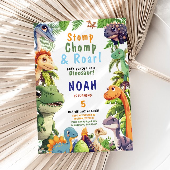 Invitación a la fiesta de cumpleaños de Dinosaur (Subido por el creador)