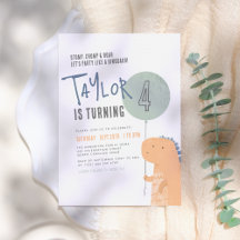 Invitación a la fiesta de cumpleaños de Dinosaur