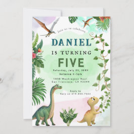 Invitación a la fiesta de cumpleaños de Dinosaur