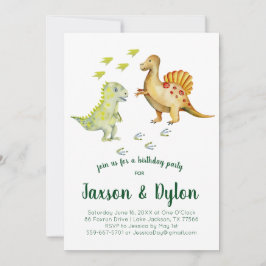 Invitación a la fiesta de cumpleaños de Dinosaur