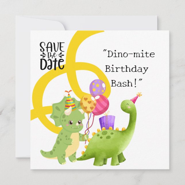 Invitación a la fiesta de cumpleaños de Dinosaur (Anverso)