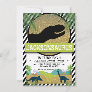 Invitación a la fiesta de cumpleaños de Dinosaur