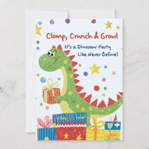 Invitación a la fiesta de cumpleaños de Dinosaur