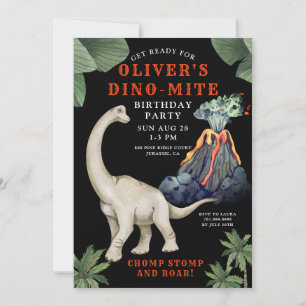 Invitación a la fiesta de cumpleaños de Dinosaur B