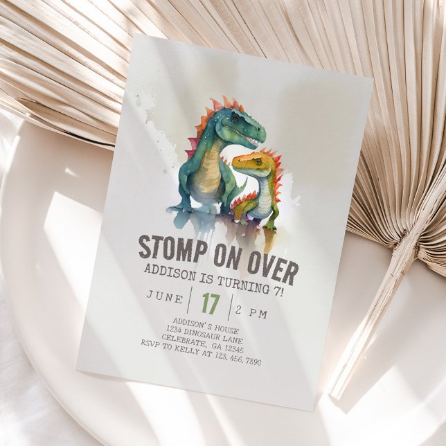Invitación a la fiesta de cumpleaños de Dinosaur B (Subido por el creador)