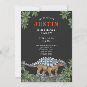Invitación a la fiesta de cumpleaños de Dinosaur B