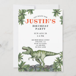 Invitación a la fiesta de cumpleaños de Dinosaur B