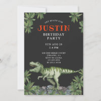 Invitación a la fiesta de cumpleaños de Dinosaur B