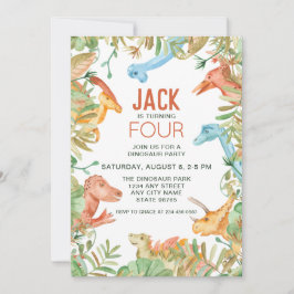 Invitación a la fiesta de cumpleaños de Dinosaur C