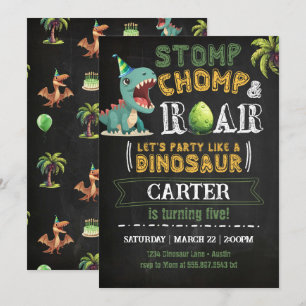 Invitación a la fiesta de cumpleaños de Dinosaur C