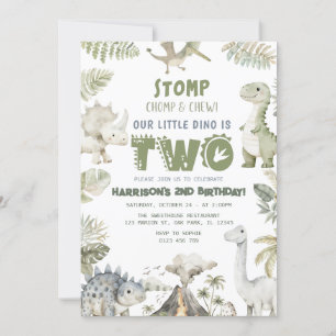 Invitación a la fiesta de cumpleaños de Dinosaur D