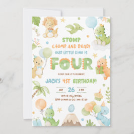 Invitación a la fiesta de cumpleaños de Dinosaur F