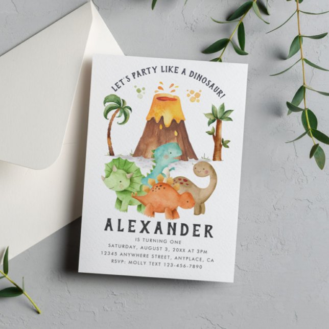 Invitación a la fiesta de cumpleaños de Dinosaur J (Subido por el creador)