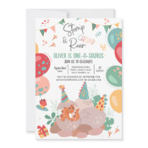 Invitación a la fiesta de cumpleaños de Dinosaur O