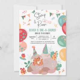 Invitación a la fiesta de cumpleaños de Dinosaur O