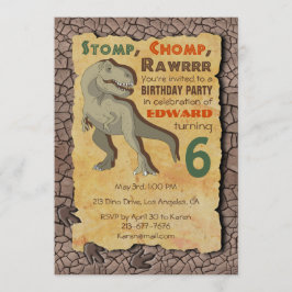 Invitación a la fiesta de cumpleaños de Dinosaur T