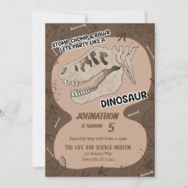 Invitación a la fiesta de cumpleaños de dinosaurio