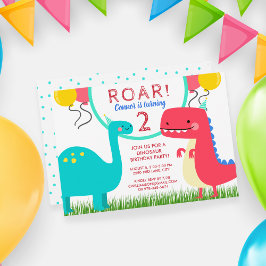Invitación a la fiesta de cumpleaños de dinosaurio