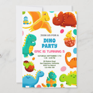 Invitación a la fiesta de cumpleaños de Dinosaurio
