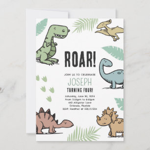 Invitación a la fiesta de cumpleaños de Dinosaurio