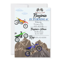 Invitación a la fiesta de cumpleaños de Dirt Bike/