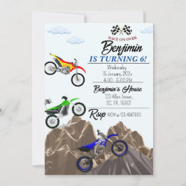 Invitación a la fiesta de cumpleaños de Dirt Bike/