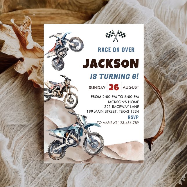Invitación a la fiesta de cumpleaños de Dirt Bike  (Subido por el creador)