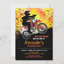 Invitación a la fiesta de cumpleaños de Dirt Bike/