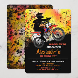 Invitación a la fiesta de cumpleaños de Dirt Bike/