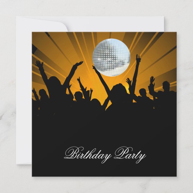 Invitación a la fiesta de cumpleaños de Disco Retr (Anverso)