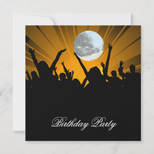 Invitación a la fiesta de cumpleaños de Disco Retr