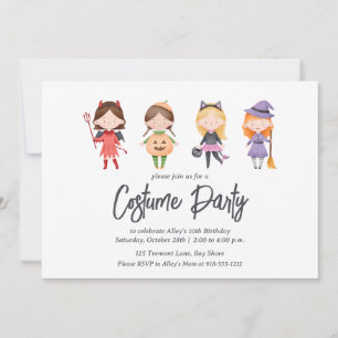 Invitación a la fiesta de cumpleaños de disfraces