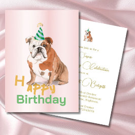 Invitación a la fiesta de cumpleaños de Dog Happy