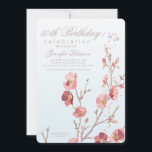 Invitación a la fiesta de cumpleaños de Dogwood ro<br><div class="desc">Encantadora de enviar y recibir, una invitación de cumpleaños femenina de una rama de madera de perro que es perfecta para cualquier edad. La tarjeta es fácil de personalizar con su redacción, tipo de letra, color de fuente y elección de seis tipos de papel. ¿No es exactamente lo que buscas?...</div>