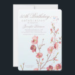 Invitación a la fiesta de cumpleaños de Dogwood ro<br><div class="desc">Encantadora de enviar y recibir, una invitación de cumpleaños femenina de una rama de madera de perro que es perfecta para cualquier edad. La tarjeta es fácil de personalizar con su redacción, tipo de letra, color de fuente y elección de seis tipos de papel. ¿No es exactamente lo que buscas?...</div>