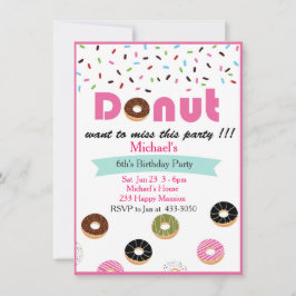 Invitación a la fiesta de cumpleaños de Donut