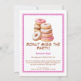 Invitación a la fiesta de cumpleaños de Donut - co