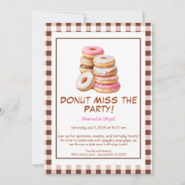 Invitación a la fiesta de cumpleaños de Donut - co