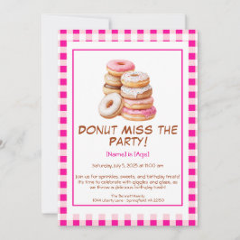 Invitación a la fiesta de cumpleaños de Donut - co