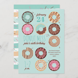 Invitación a la fiesta de cumpleaños de Donut Miss