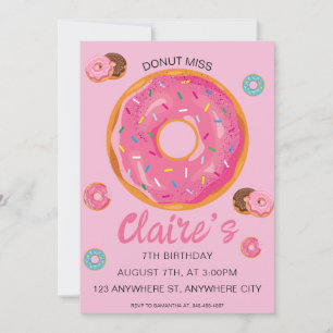 Invitación a la fiesta de cumpleaños de Donut Miss