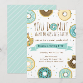 Invitación a la fiesta de cumpleaños de Donut no q