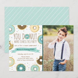 Invitación a la fiesta de cumpleaños de Donut no q