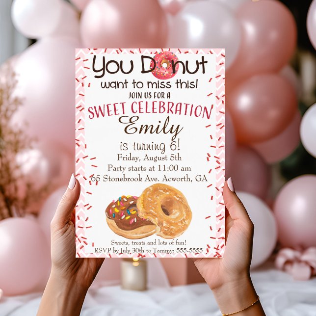 Invitación a la fiesta de cumpleaños de Donut no q (Subido por el creador)