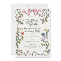 Invitación a la fiesta de cumpleaños de Doodle Flo