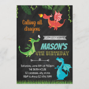 Invitación a la fiesta de cumpleaños de Dragon