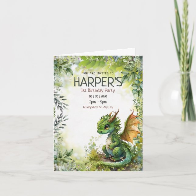 Invitación a la fiesta de cumpleaños de Dragon Edi (Anverso)